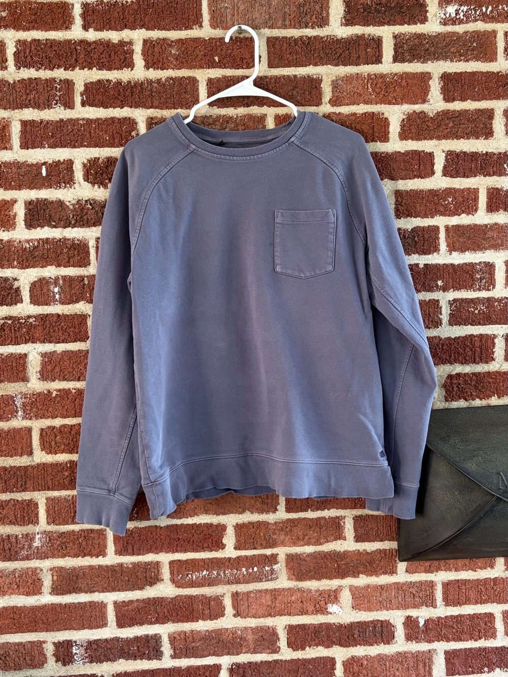 Men's YoungLA Crewneck Pocket Sweater in Washed Blue